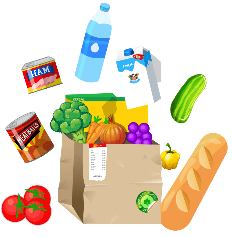Bag of fresh groceries