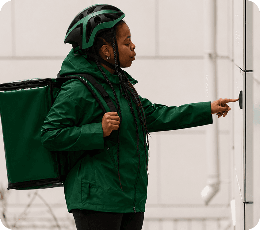 Rider delivering groceries